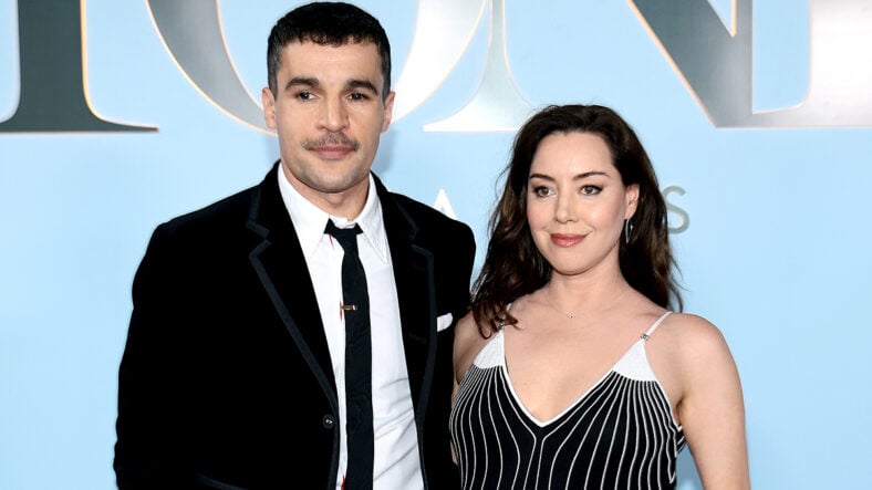 Christopher Abbott and pregnant Aubrey Plaza at the Tony Awards.