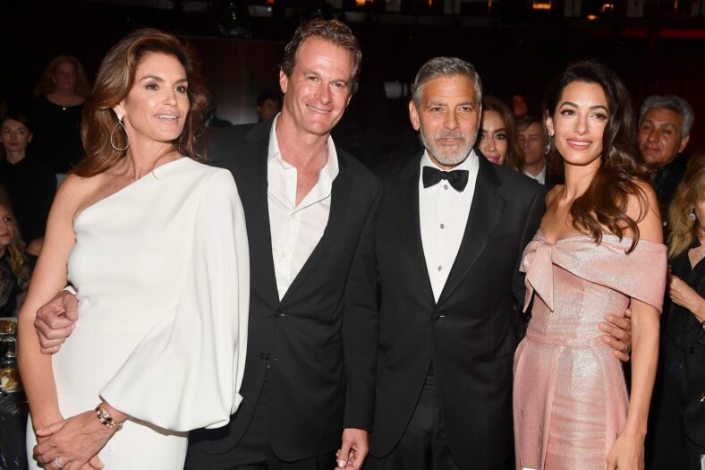 George & Amal Clooney with Cindy Crawford & Rande Gerber