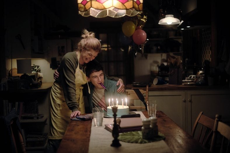 Still of Connie Britton and Sam Nivola in new series Phony