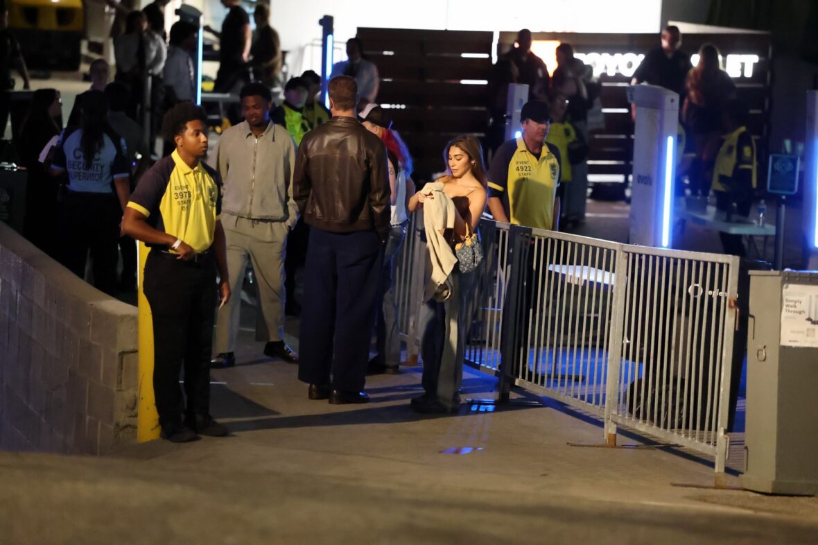 Dan Reynolds and Chantel Jeffries outside of the Hollywood Bowl on Sunday October 19, 2026