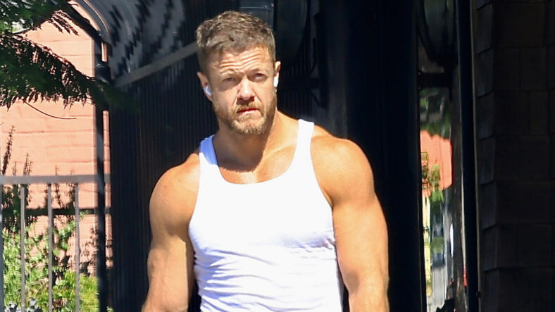 Dan Reynolds runs errands in a tank top