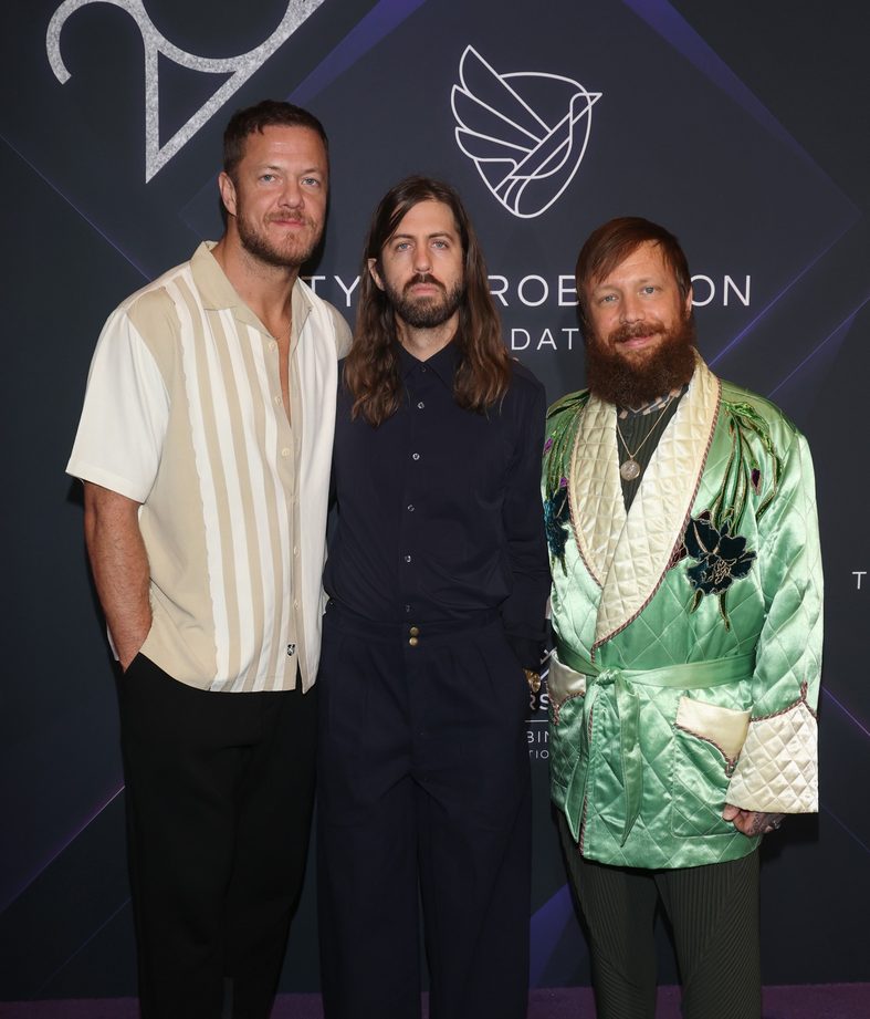 Frontman Dan Reynolds, guitarist Wayne Sermon and bassist Ben McKee of Imagine Dragons attend Imagine Dragons' annual Tyler Robinson Foundation Rise Up Gala