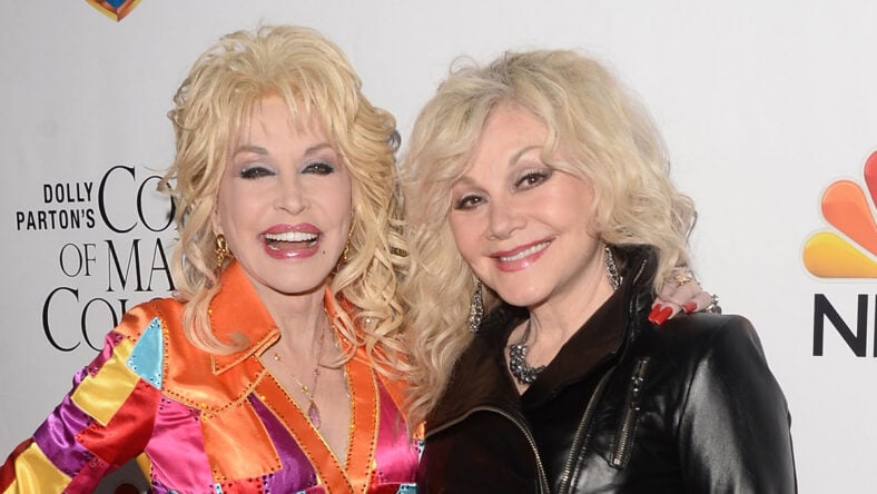 Dolly Parton and Stella Parton together on red carpet