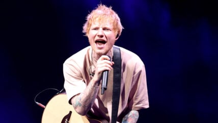 Ed Sheeran on stage stock photo