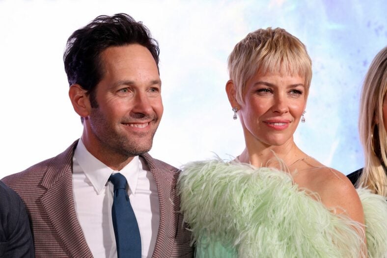 Evangeline Lilly with Paul Rudd at Ant Man premiere