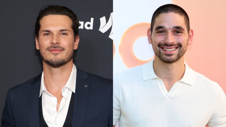 Gleb Savchenko at a 2026 GLAAD event on the left, Alan Bersten on the right at an ABC event in 2025