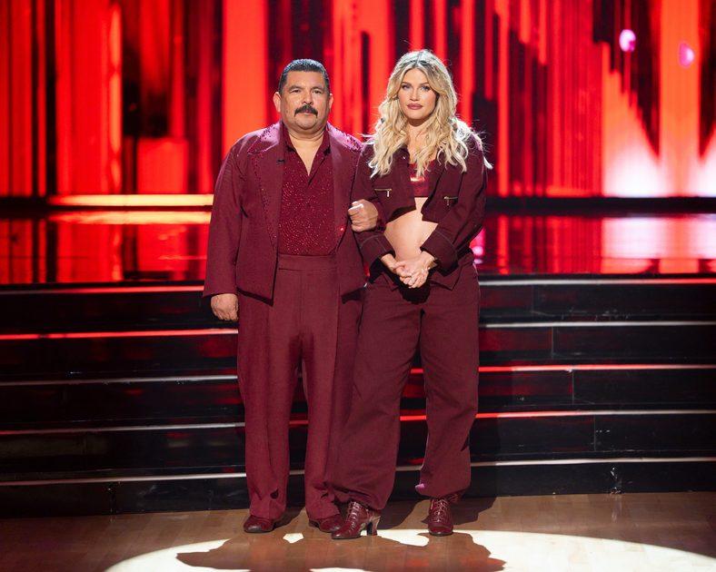 Guillermo Rodriguez and Witney Carson on stage at DWTS 
