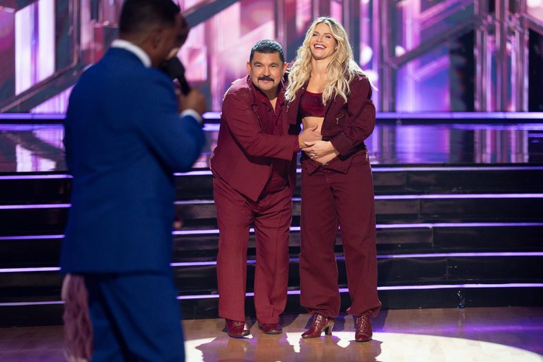 Guillermo Rodriguez and Witney Carson on stage at DWTS 