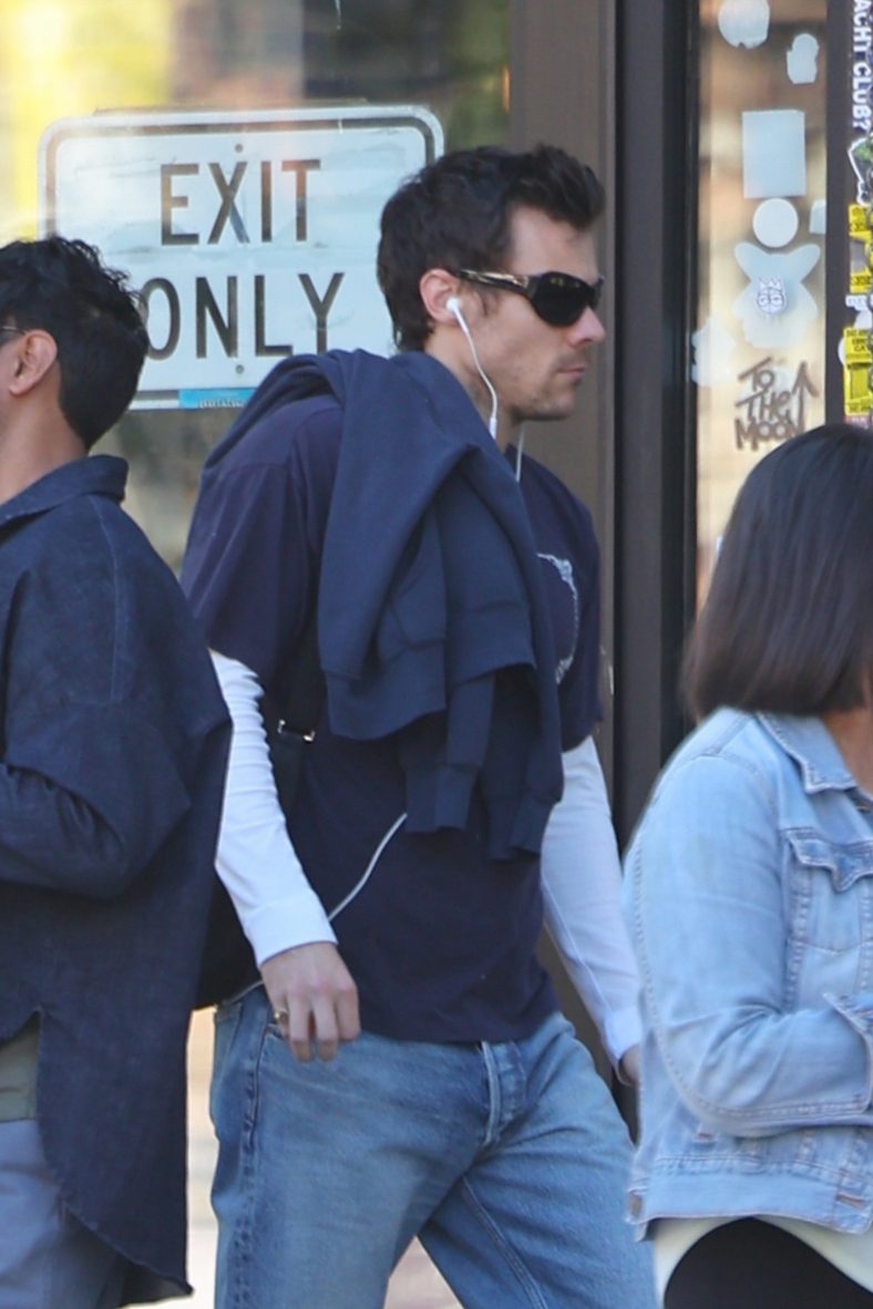 Harry Styles goes for a walk in Brooklyn before MSG concert