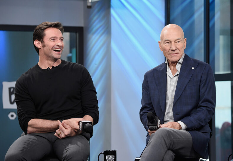 Hugh Jackman and Patrick Stewart attend the Build Series Presents Hugh Jackman And Patrick Stewart Discussing "Logan" at Build Studio on March 2, 2017 in New York City