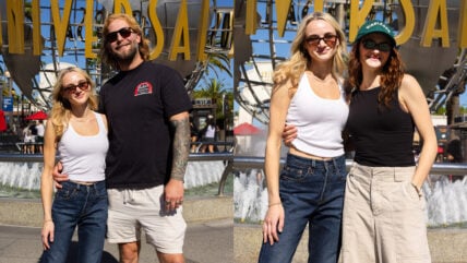 Hunter King, Joey King, and Chris Copier at Universal Studios