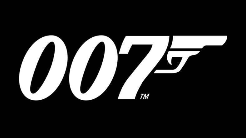 White 007 logo against a black background