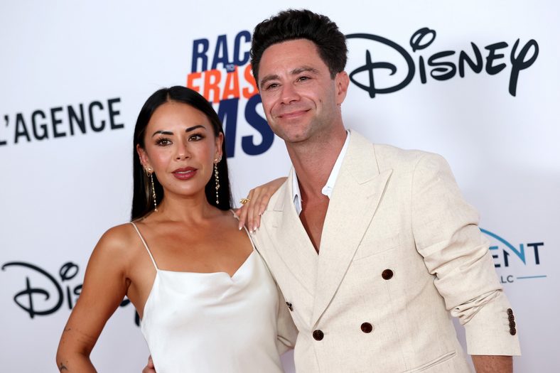 Janel Parrish and Sasha Farber attend 33rd Annual Race To Erase MS Gala