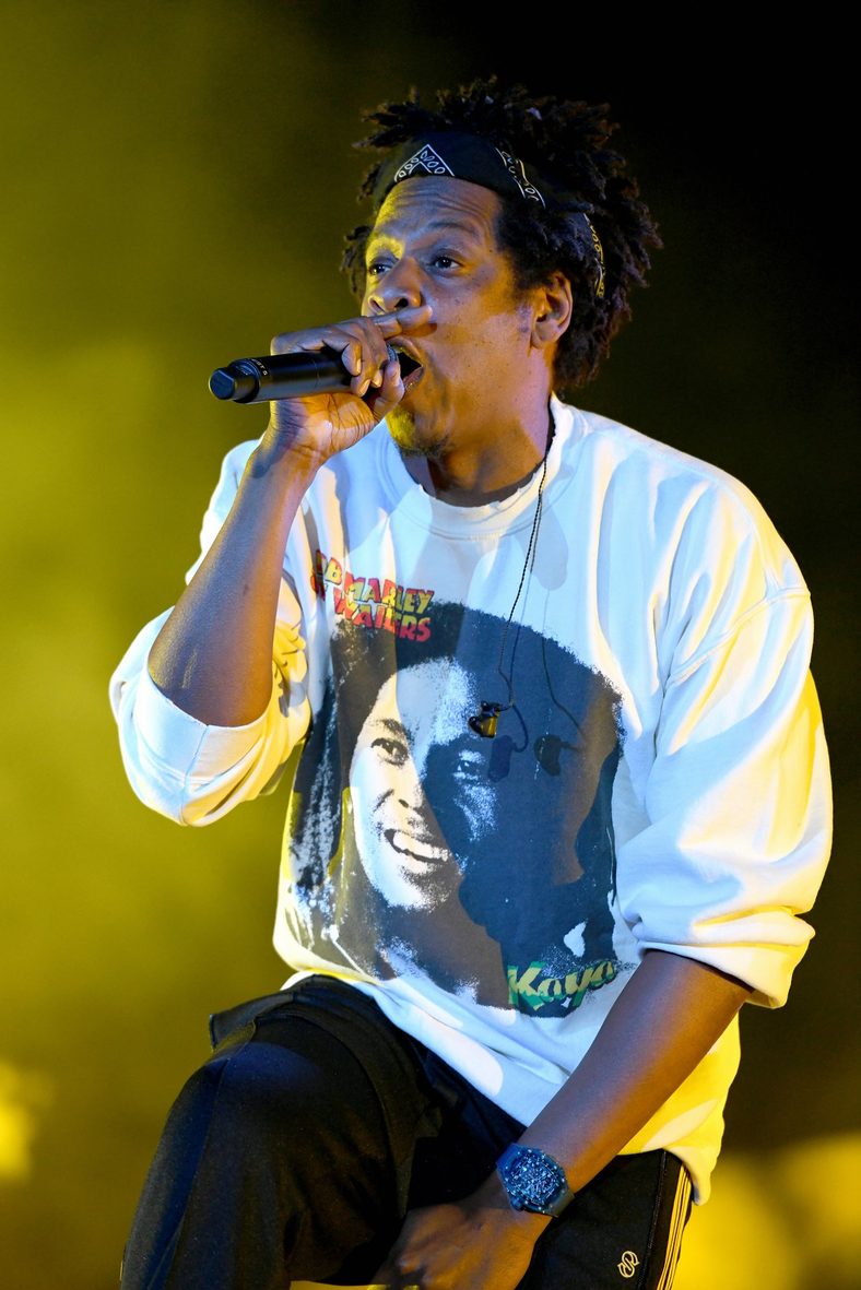 Jay-Z performs on stage during a concert