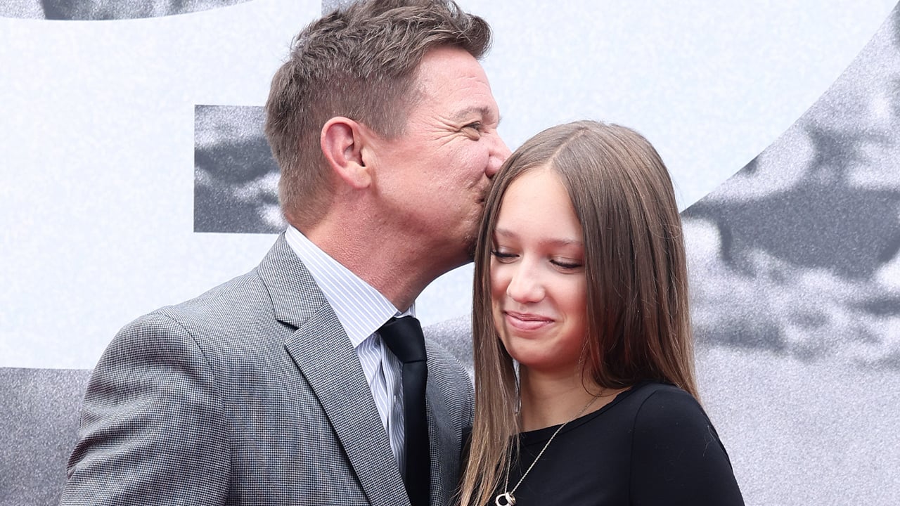Jeremy Renner Makes Rare Red Carpet Appearance With 13-Year-Old Daughter Ava in Rome