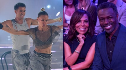 Julia Stiles and Ezra Sosa perform on DWTS; Sean Patrick Thomas and wife attend DWTS taping