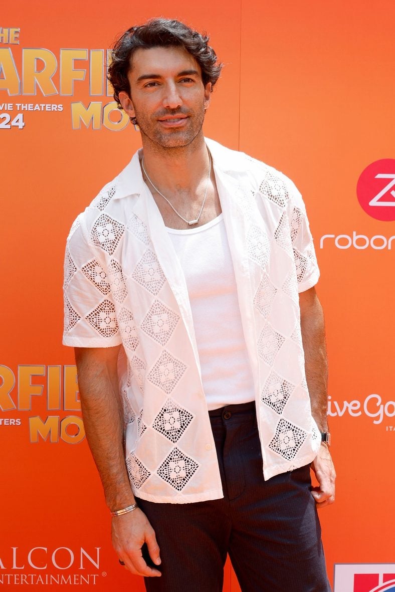 Justin Baldoni attends The Garfield Movie premiere