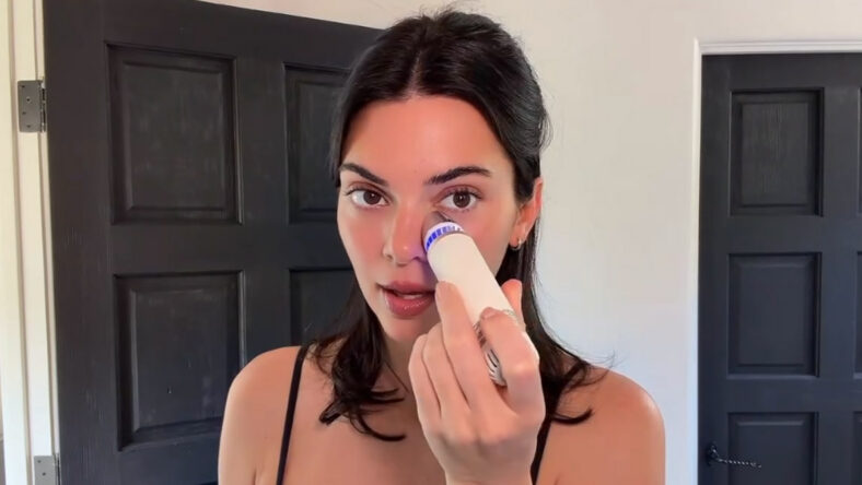 Kendall Jenner using a TheraFace Depuffing Wand