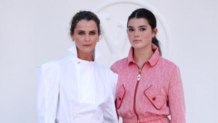 Keri Russell and daughter Willa at Louis Vuitton show in Paris