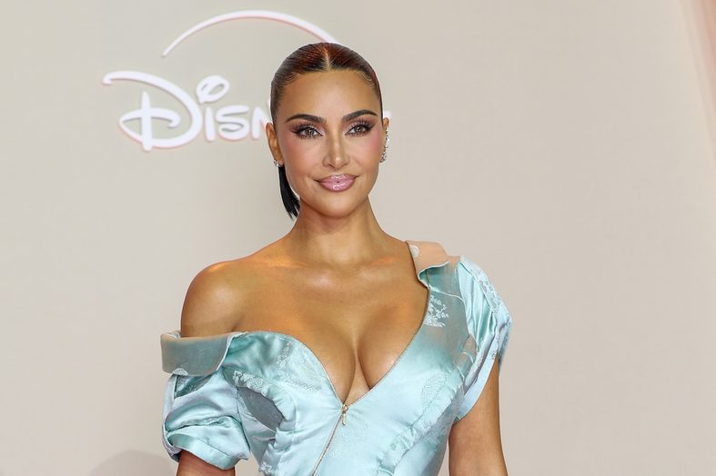 Kim Kardashian smiling on the red carpet