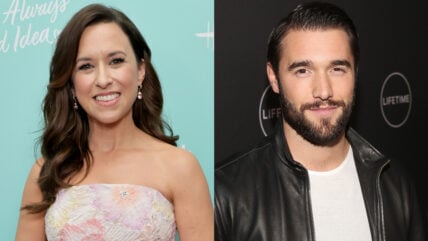Lacey Chabert & Josh Bowman film in Italy
