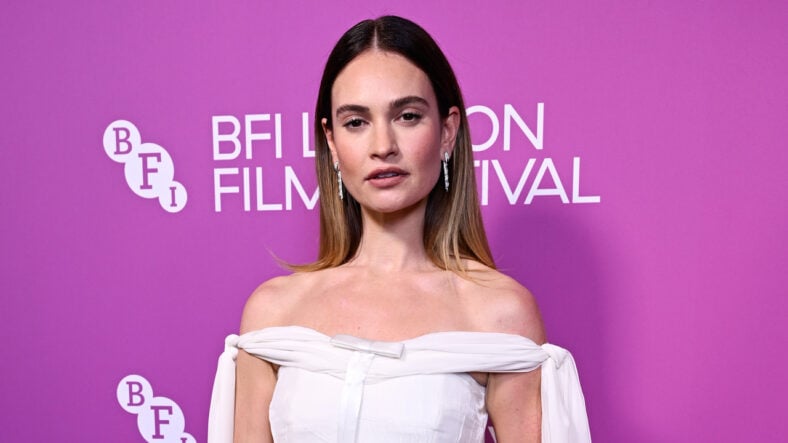 Lily James attends The Liberation screening at BFI London Film Festival
