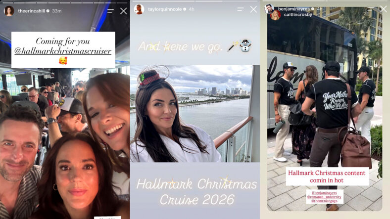 Hallmark stars share photos arriving for the Hallmark Christmas Cruise