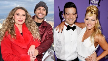 Mark Ballas and Witney Carson in 2014 on the right, and the PenaVegas on the left on the Empire State Building