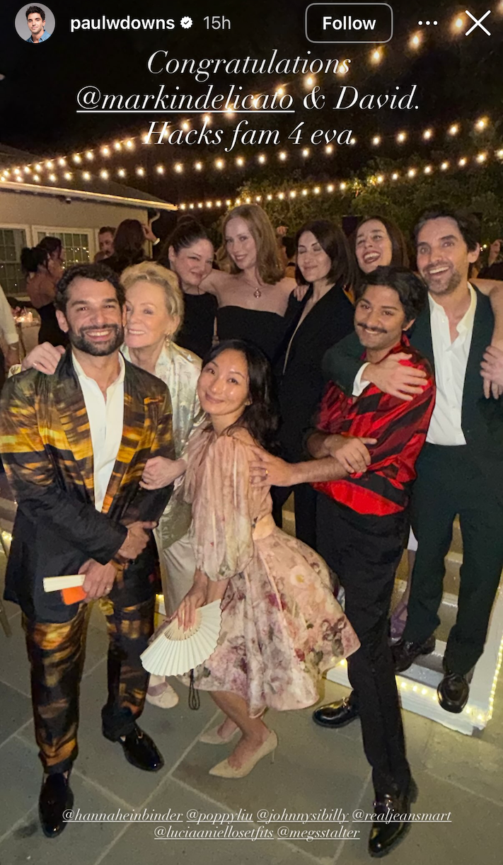 Hacks cast reunion at Mark Indelicato and David's wedding