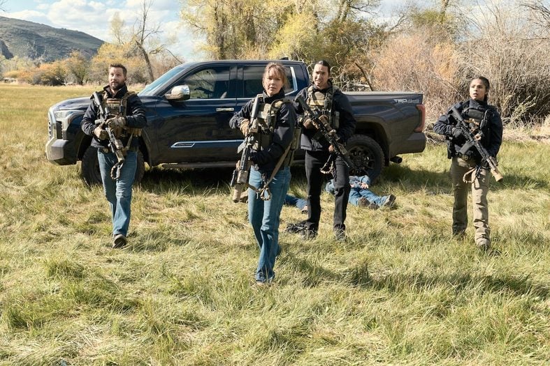 Logan Marshall-Green as Pete Calvin, Arielle Kebbel as Belle Skinner, Tatanka Means as Miles Kittle, and Ash Santos as Andrea Cruz