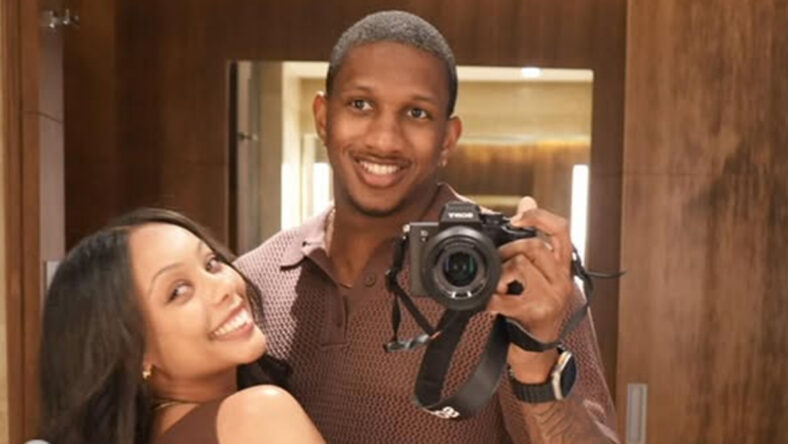 Michael Penix, Jr and his wife Olivia in a stock image selfie