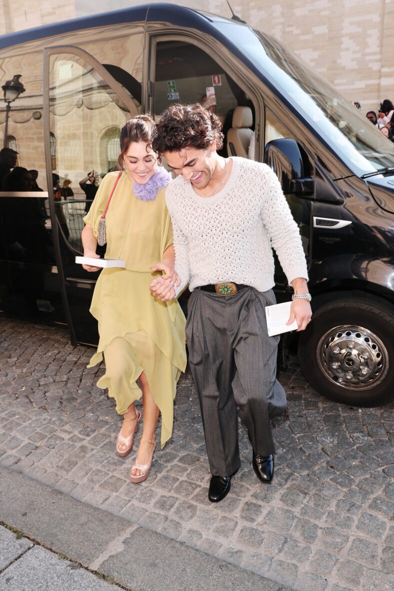 Mika Abdalla and Josh Heuston arrive at the Valentino 