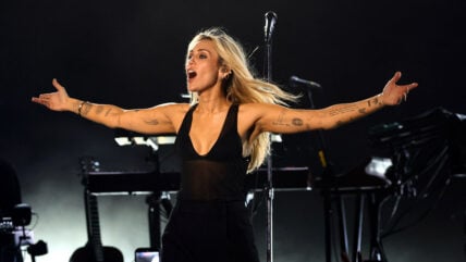 Miley Cyrus performs at the Hollywood Bowl on October 16