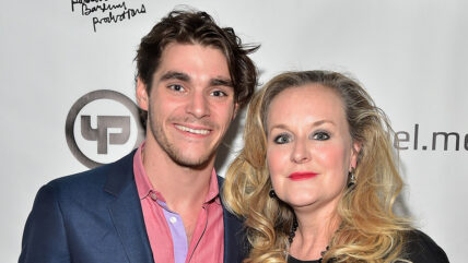 RJ Mitte with his mom stock photo