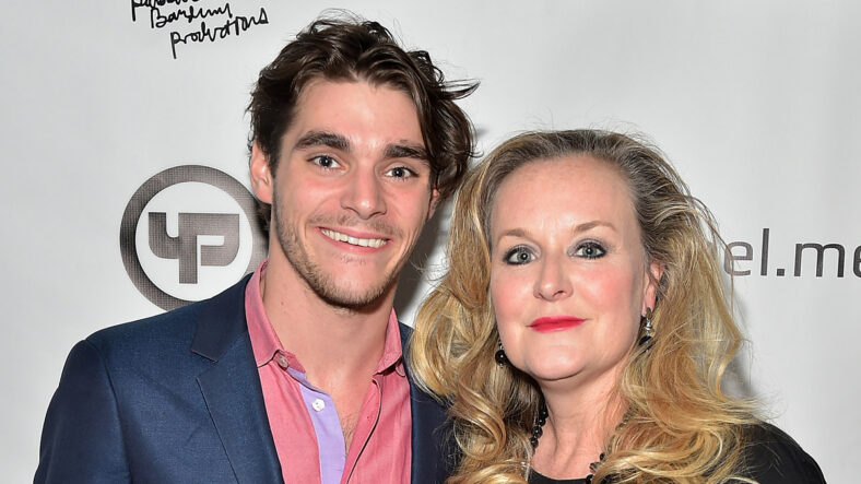RJ Mitte with his mom stock photo