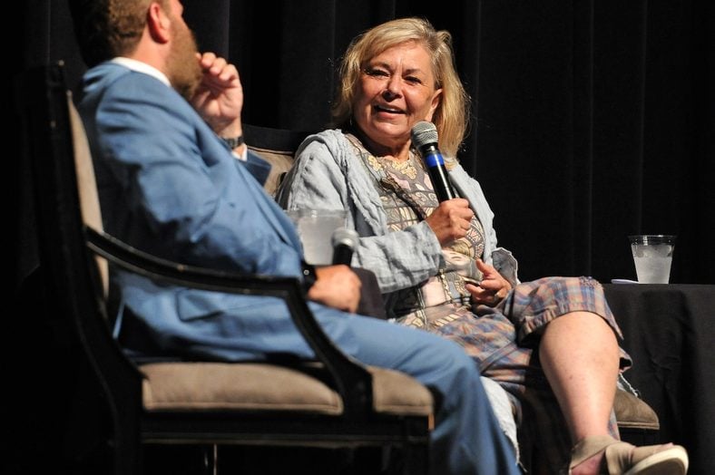 Roseanne Barr on microphone