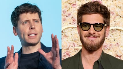Sam Altman Andrew Garfield composite photo