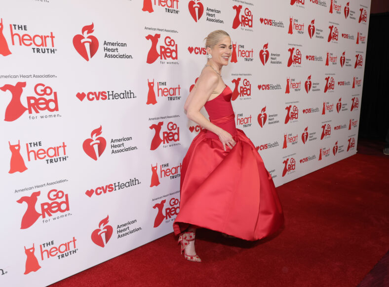 Selma Blair attends the American Heart Association Go Red For Women Red Dress Collection Concert at Jazz at Lincoln Center on January 29, 2026 in New York City.
