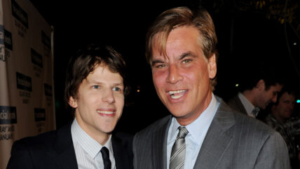 Jesse Eisenberg and Aaron Sorkin pose at "The Social Network" Blu-ray & DVD launch party