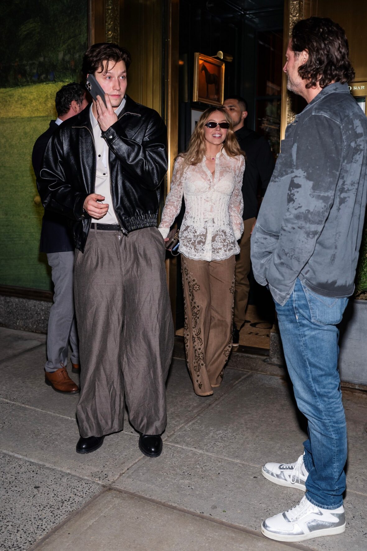 Stephen Kalyn, Sydney Sweeney, Paul Anthony Kelly and Todd Lieberman are seen in Midtown on October 03, 2026 in New York City. 