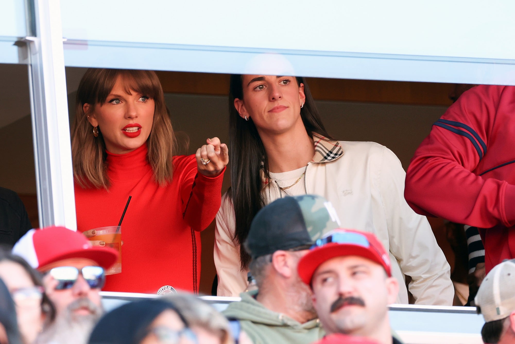 Taylor Swift and friends at the 2026 Chiefs vs Chargers game on October 18