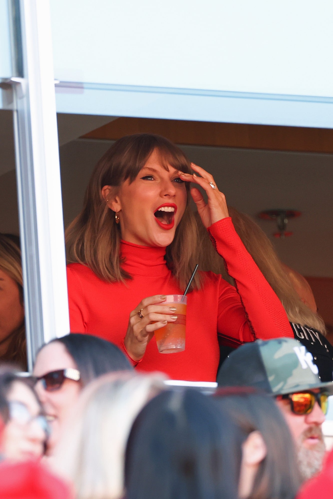 Taylor Swift and friends at the 2026 Chiefs vs Chargers game on October 18