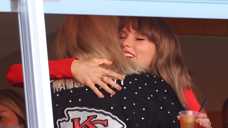 Taylor Swift and friends at the 2026 Chiefs vs Chargers game on October 18