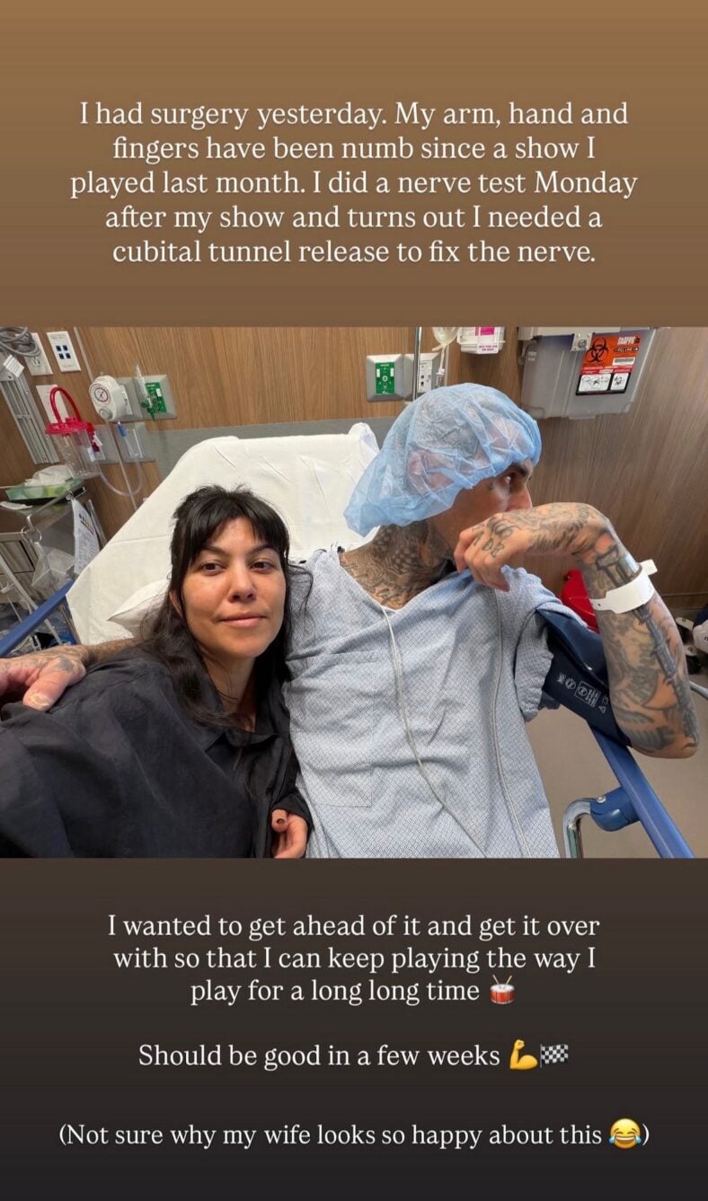 Travis Barker hospital selfie with Kourtney Kardashian