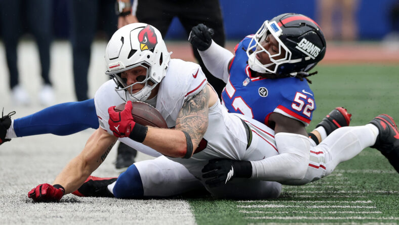 Trey McBride in an NFL game against the New York Giants on October 4, 2026
