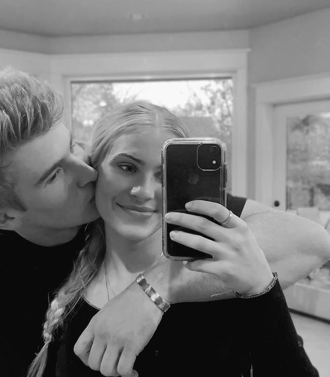 Tyler Shough and his wife Jordan in a selfie