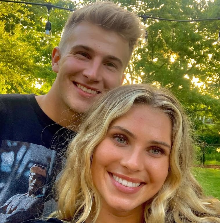 Tyler Shough and his wife Jordan in a selfie
