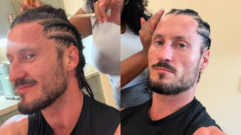 Valentin Chmerkovskiy showing off his cornrows