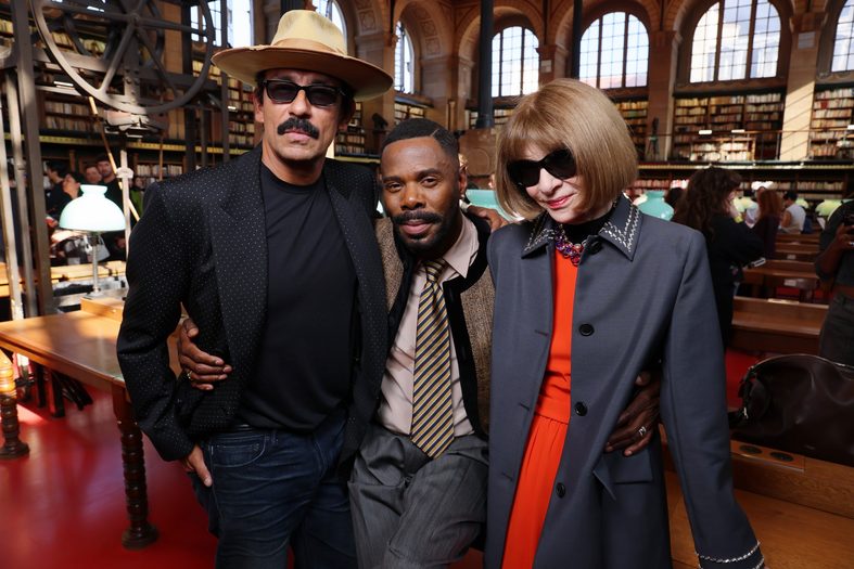 Haider Ackermann, Colman Domingo, and Anna Wintour attend the Valentino fashion show