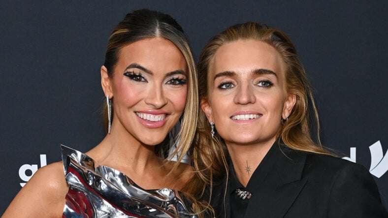 Chrishell Stauseand G Flip attend the 35th annual GLAAD Media Awards at The Beverly Hilton on March 14, 2024 in Beverly Hills, California.